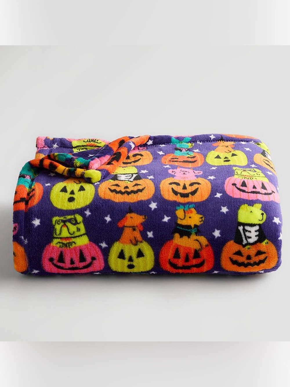 🎃 🐩THE BIG ONE HALLOWEEN PUPS OVERSIZED PLUSH THROW BLANKET 🐾